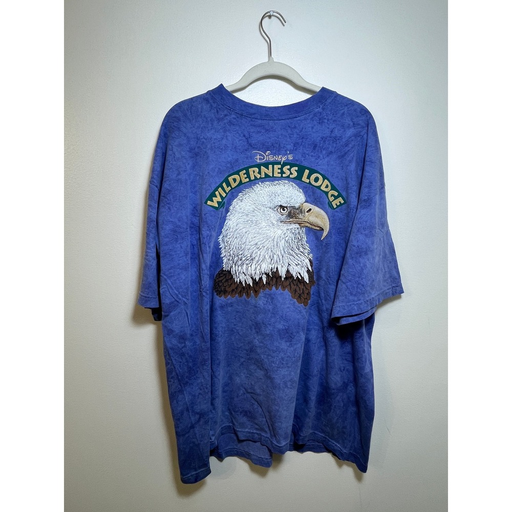 Vintage Disney Wilderness Lodge Eagle T-Shirt Blue Marble Wash Disney Originals